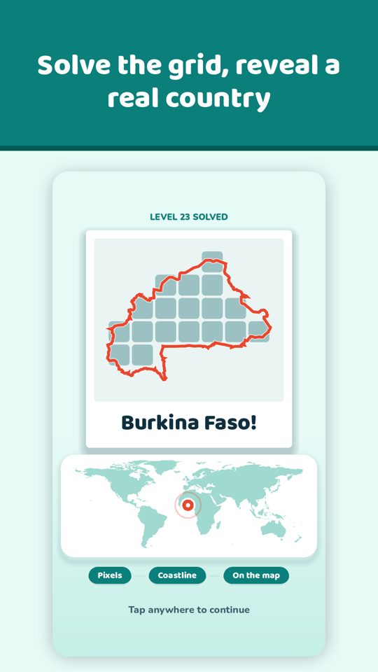 Map Pixels home screen