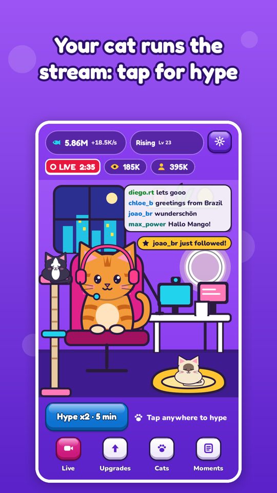 Purrstream home screen